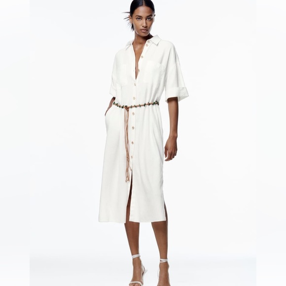 Zara Linen Blend Dress - Picture 4 of 9